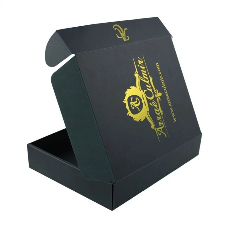 Branded Shipping Boxes With Gold Logo